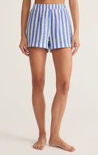 Load image into Gallery viewer, Model wearing ZSupply - Morning Stripe Boxer in white/blue.
