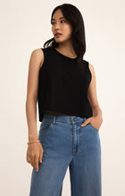 Load image into Gallery viewer, Model wearing ZSupply - Sloane Jersey Muscle Tank in Black.
