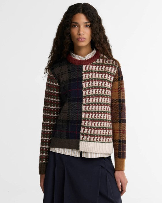 Barbour- Ashfort Patchwork Crew Neck Jumper