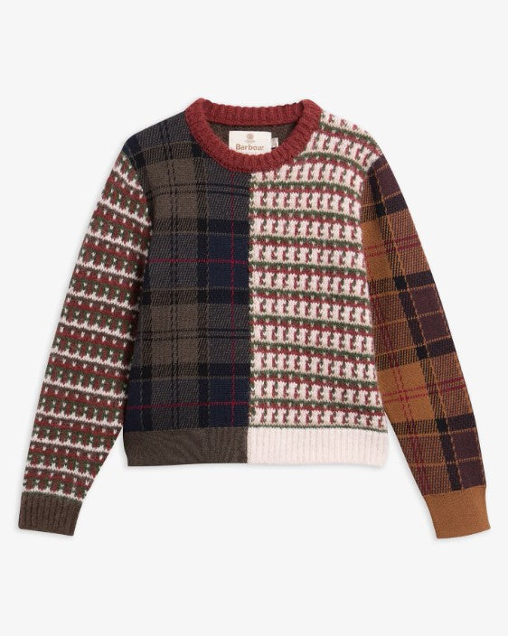 Barbour- Ashfort Patchwork Crew Neck Jumper