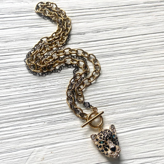 VB & CO. - Vintage Inspired Leopard Necklace 17"