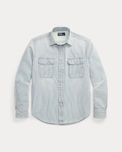 Load image into Gallery viewer, POLO Ralph Lauren - Classic Fit Striped Twill Workshirt in White Indigo.
