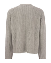 Load image into Gallery viewer, Polo Ralph Lauren - Wool-Cashmere L/S Boxy Cardigan in Soft Grey Melange - back.
