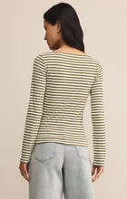 Load image into Gallery viewer, Model wearing ZSupply Pristine Striped LS Tee in Fern - back.
