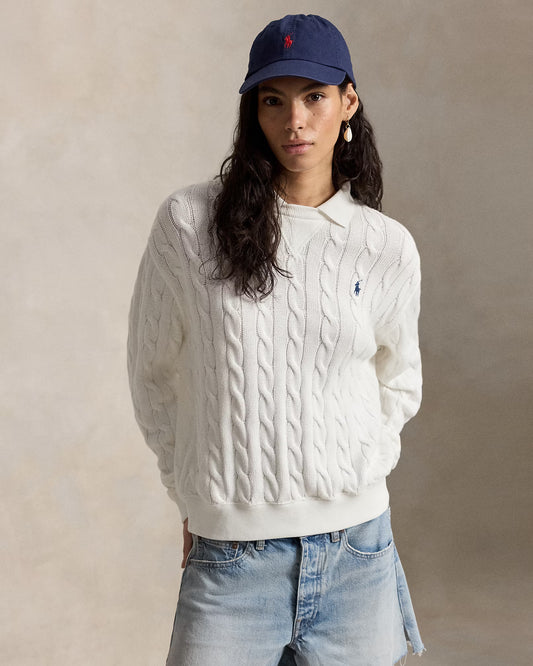 Polo Ralph Lauren - Cable Knit Cotton Collar Sweater