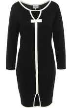 Load image into Gallery viewer, Leo &amp; Ugo - Knit Pearl &amp; Bow Dress in black/white.
