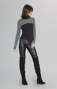 Model wearing Alp N Rock - Marta Mock Neck Shirt in Black.