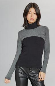 Model wearing Alp N Rock - Marta Mock Neck Shirt in Black.