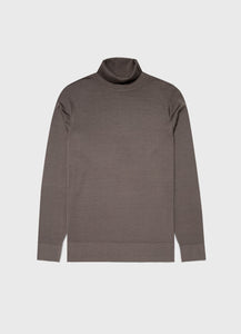 Sunspel - Merino Roll Neck Jumper in Cedar.