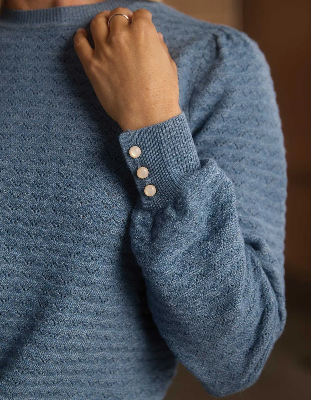 The Normal Brand - Olivia Pointelle Crew Sweater