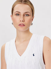 Load image into Gallery viewer, Model wearing Polo Ralph Lauren - Cotton Sleeveless Vest in White.
