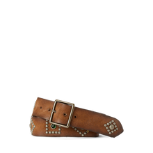 Load image into Gallery viewer, RRL - Studded Roughout Leather Belt
