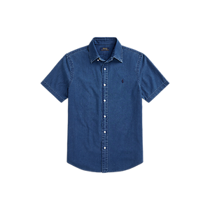 POLO Ralph Lauren - Short Sleeve Seersucker Sport Shirt (Classic Fit) in Dark Indigo.