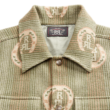 Load image into Gallery viewer, RRL - L/S Cotton Jacquard Sweater Shirt in Sage Multi.
