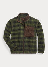 Load image into Gallery viewer, RRL - Plaid Fleece Jacket in Green Plaid.
