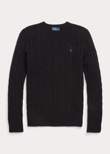 Polo Ralph Lauren - Cable-Knit Wool Cashmere Julianna Sweater in Black.