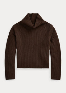 Polo Ralph Lauren - Ribbed Wool-Cashmere Mockneck Sweater in Cedar Heather.