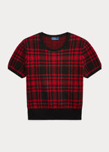 Load image into Gallery viewer, Polo Ralph Lauren - Plaid Wool Short Sleeve Sweater in Red/Black Plaid.
