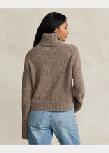 Load image into Gallery viewer, Model wearing Polo Ralph Lauren - Wool-Cashmere Turtleneck Sweater in Brown Marle - back.
