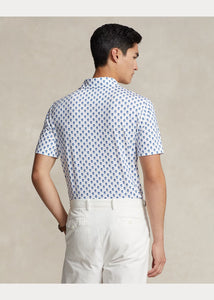 Model wearing POLO Ralph Lauren - Classic Fit Performance Polo Shirt in Preppy Woodblock - back.