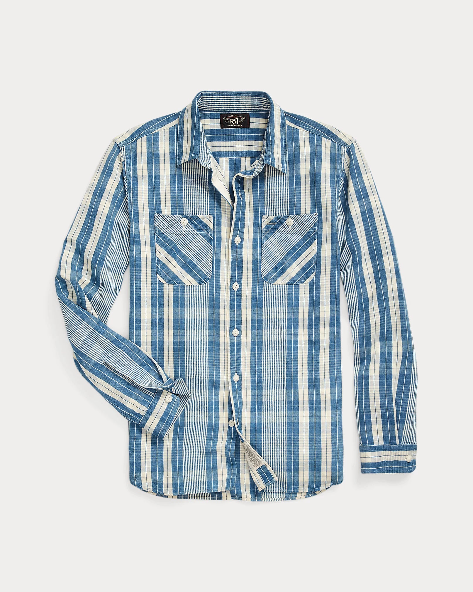 RRL - Indigo Plaid Cotton-Linen Workshirt – Louie