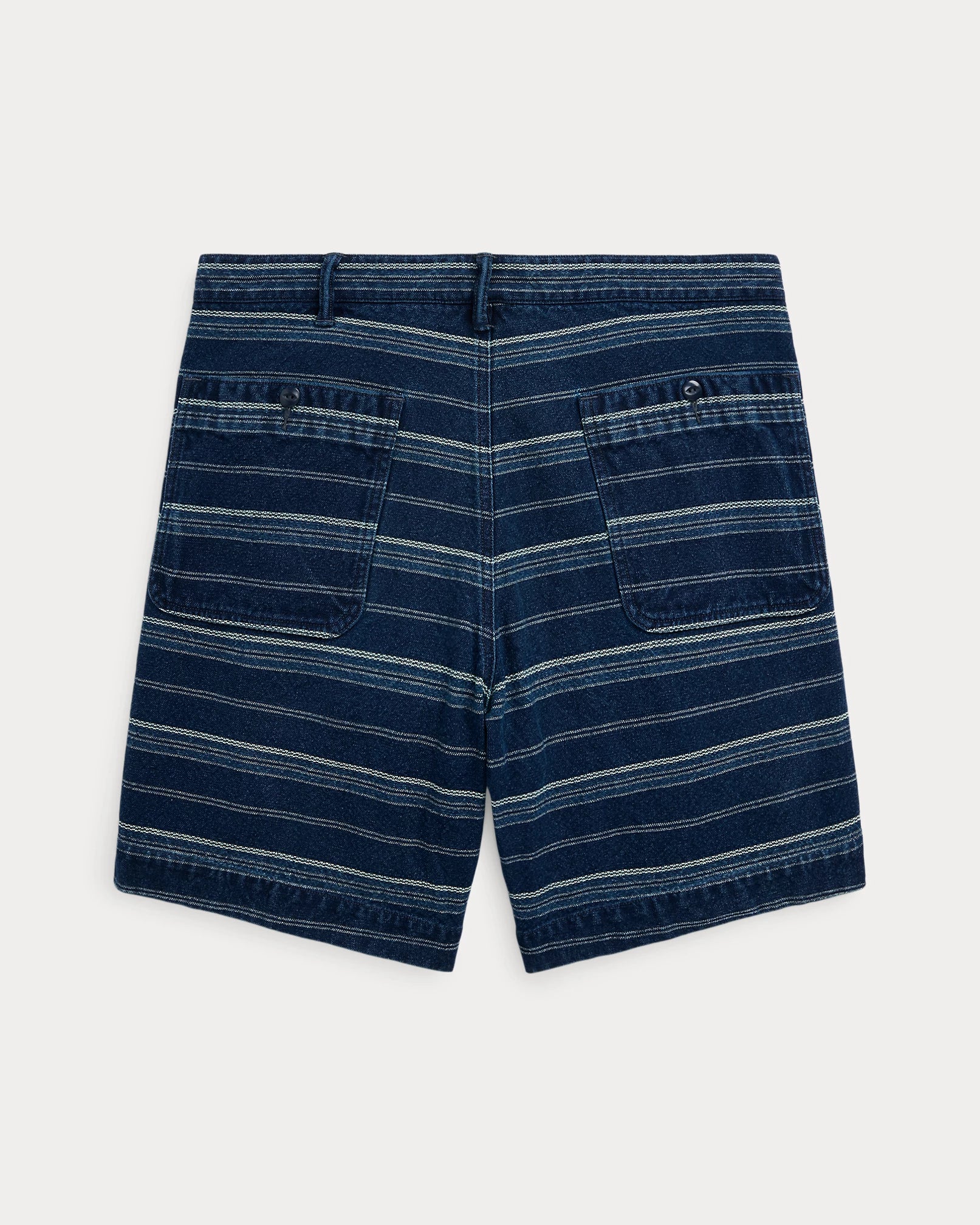RRL - Indigo Striped Dobby Short in Multi Indigo Stripe - back.