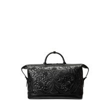 Load image into Gallery viewer, RRL - Leather Embossed Nathaniel Extra Large Weekender Tote Bag in Black.
