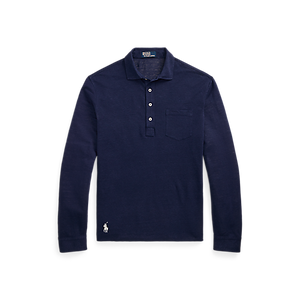 POLO Ralph Lauren - Linen Mesh LS Polo Shirt in Newport Navy.