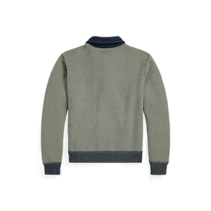 RRL - Striped Jacquard-Knit Cardigan in Navy Multi - back.