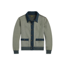 Load image into Gallery viewer, RRL - Striped Jacquard-Knit Cardigan in Navy Multi.
