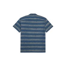 Load image into Gallery viewer, RRL - Indigo Striped Jersey Camp Shirt in Indigo Multi - back.
