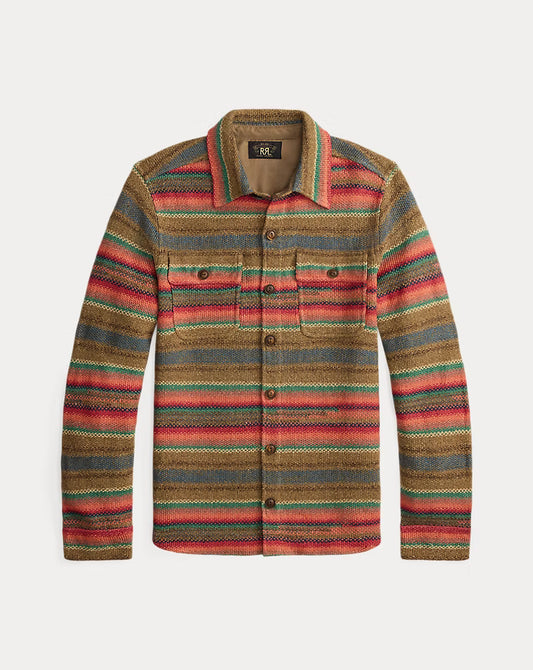 RRL - Striped Linen-Silk Workshirt Sweater