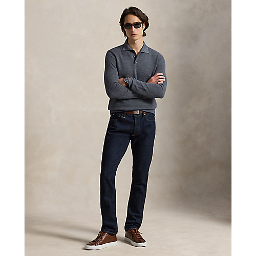 RLX- LS Merino Coolmax Striped Polo Sweater