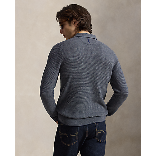 RLX- LS Merino Coolmax Striped Polo Sweater