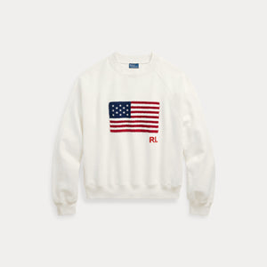 Polo Ralph Lauren - Logo Flag French Terry Crewneck Sweatshirt in Nevis.