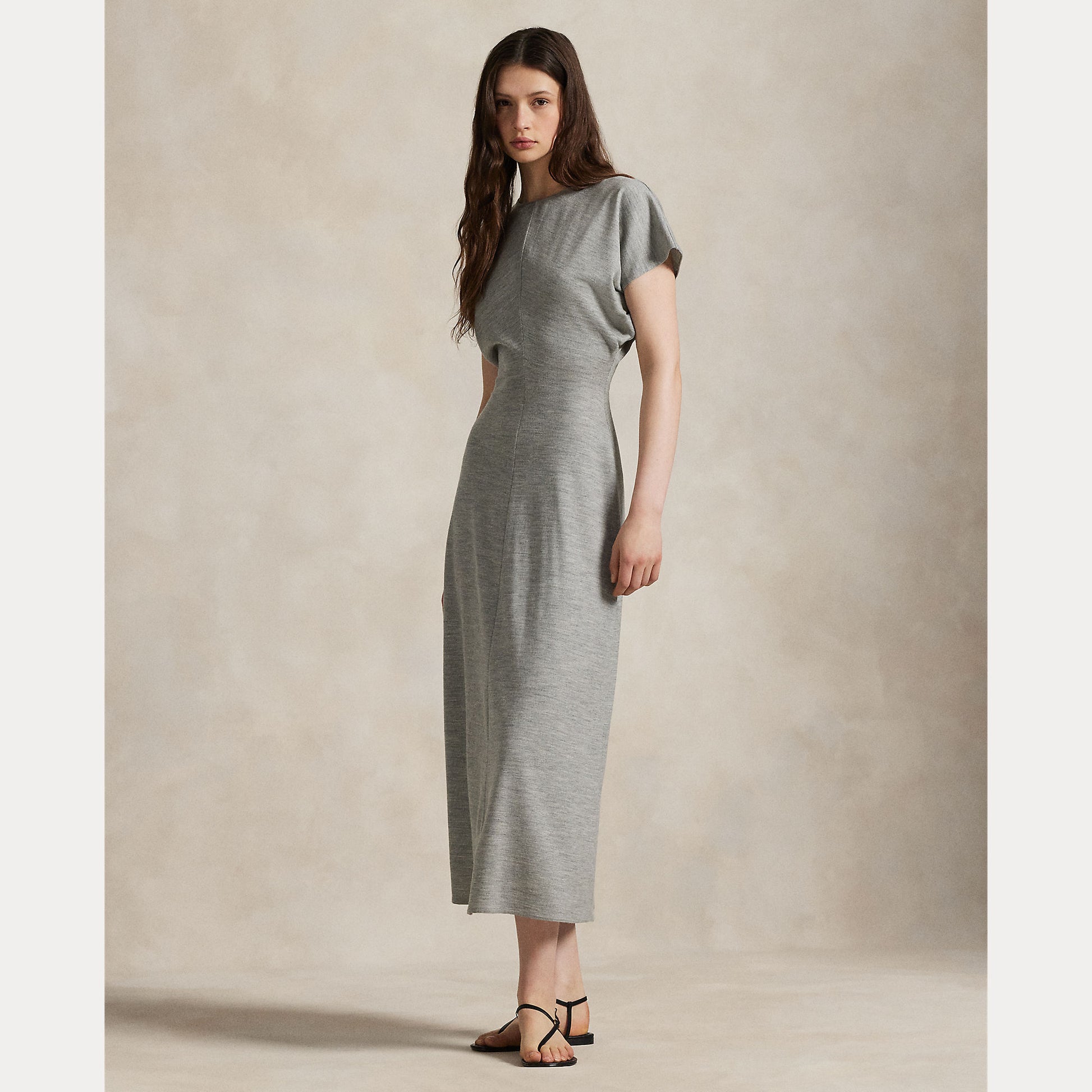 Polo Ralph Lauren - Wool Jersey Knit Crew Neck SS A Line Dress Louie Polo Ralph Lauren - Wool Jersey Knit Crew Neck SS A Line Dress Louie
