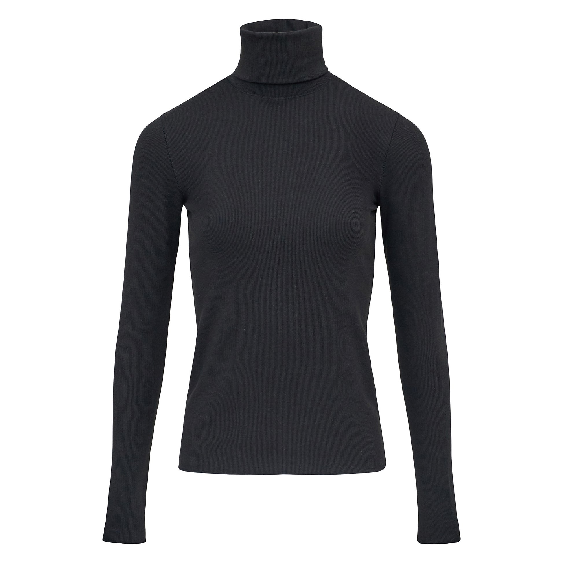 Polo Ralph Lauren - Tencel Rib Knit LS Turtleneck Pullover in Black.