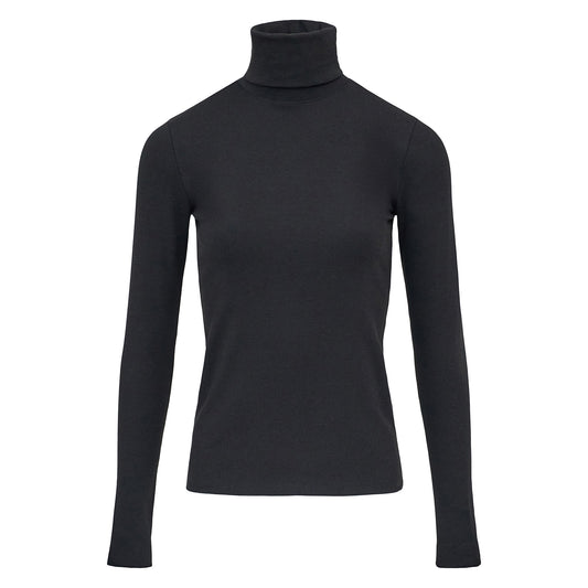 Polo Ralph Lauren - Tencel Rib Knit LS Turtleneck Pullover in Black.