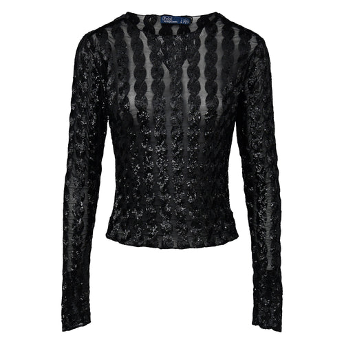 Polo Ralph Lauren - Sequin Cable Knit Topi n Black.