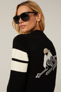 Model wearing Alp N Rock - Rory Full Zip Cardigan in Black - back.
