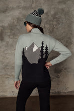 Load image into Gallery viewer, Model wearing Alp N Rock - Simran Mockneck Sweater in Silver Blue - back.
