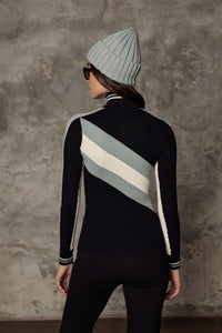 Model wearing Alp N Rock - Tanya 1/2 Zip Sweater in Black - back.