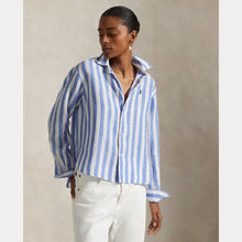 Load image into Gallery viewer, Polo Ralph Lauren - Wide Cropped Striped Linen Shirt
