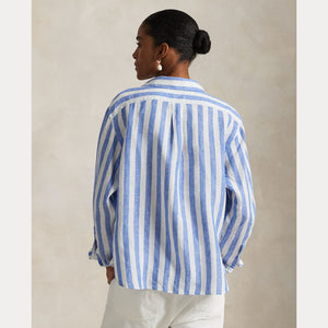 Polo Ralph Lauren - Wide Cropped Striped Linen Shirt