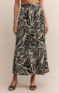 Model wearing ZSupply Serendipity Isla Leaf Skirt in Black.