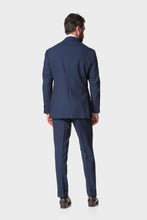 Load image into Gallery viewer, Model wearing Ring Jacket Calm Twist suit - navy - back.
