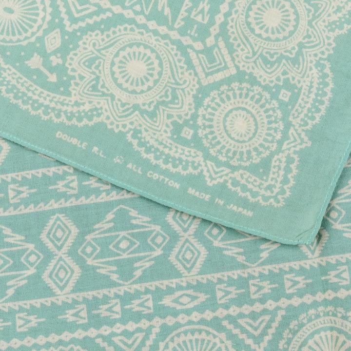 RRL Cotton Rio Grande Bandana in Blue / Cream.