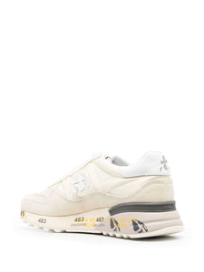 Premiata Men's Landeck Lace Up Sneaker VAR 6136 in Off White.
