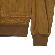 Load image into Gallery viewer, Valsta Suede Bomber Jacket in Sandal.
