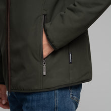 Load image into Gallery viewer, Model wearing Schoffel Men&#39;s Burrough Jacket in Forest side pocket. 
